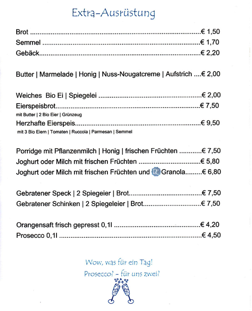 Frühstück-Extra Ausrüstung Frühstück-Extra Ausrüstung
