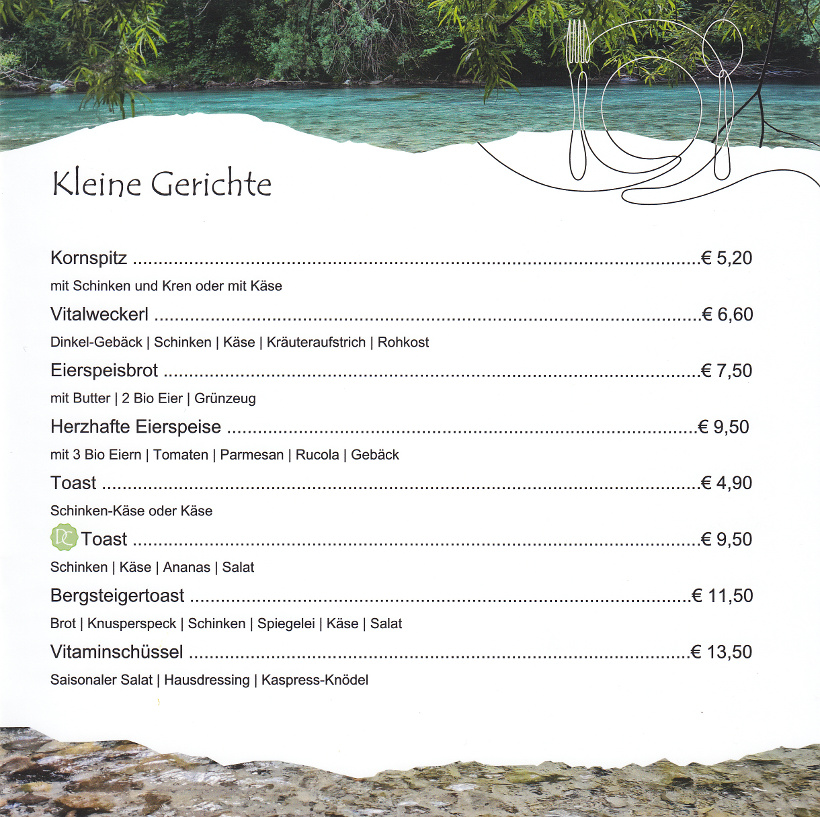 Kleine Gerichte im Dorfcafe